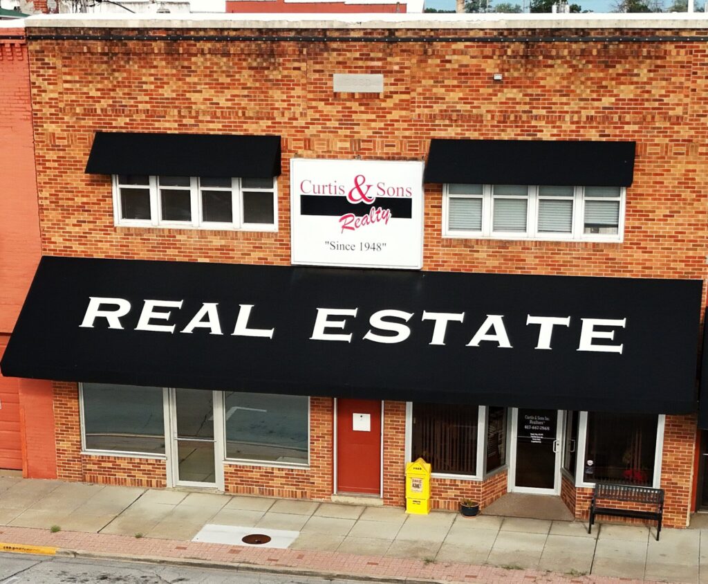 Curtis and Sons Realty office on the square in Nevada, Missouri