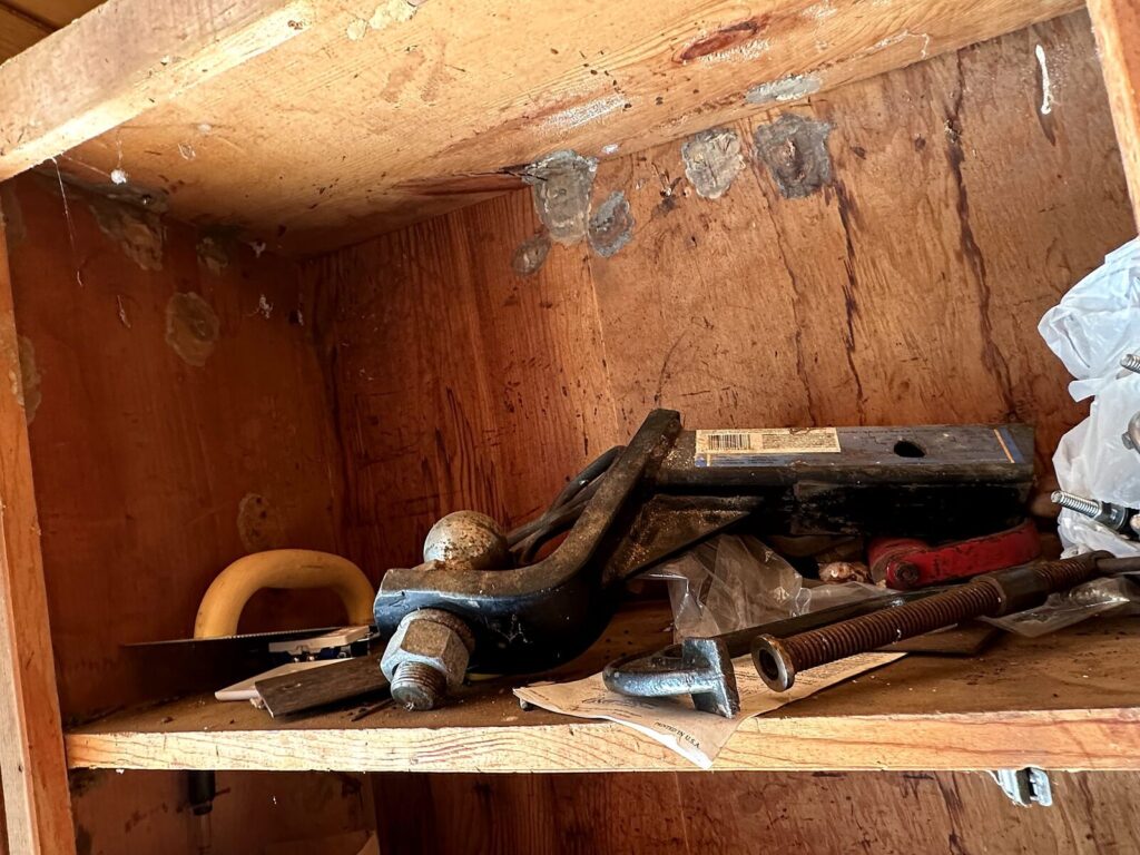 Trailer hitch ball mounts, hitch pins and drywall saw
