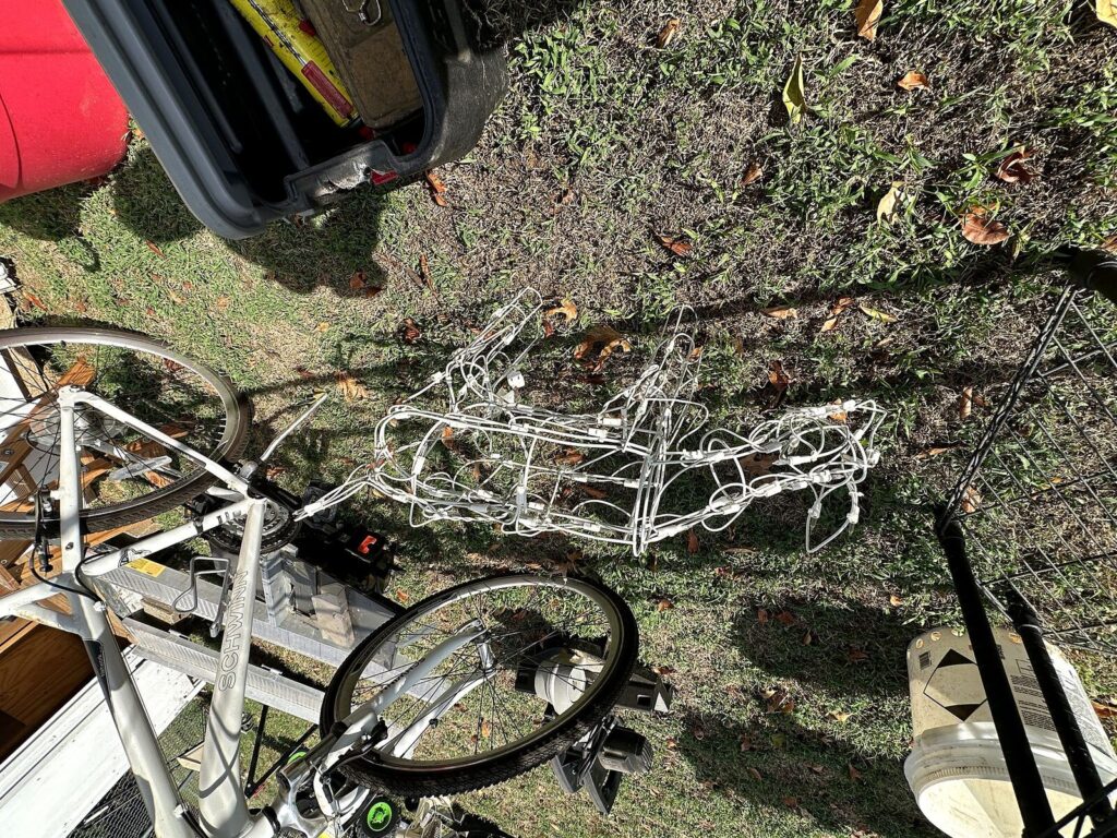 Lighted wire-frame Christmas reindeer