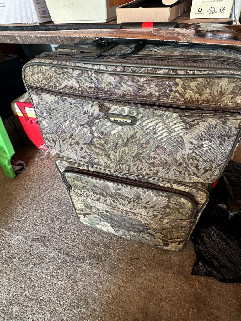 Tapestry rolling luggage, keyboard and cooler