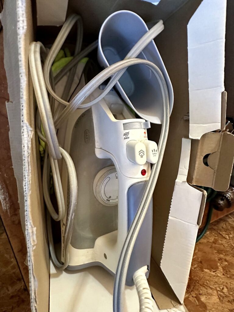 Steam iron in box