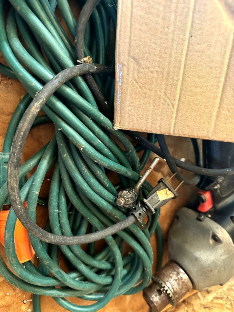 Extension cords and vintage drill