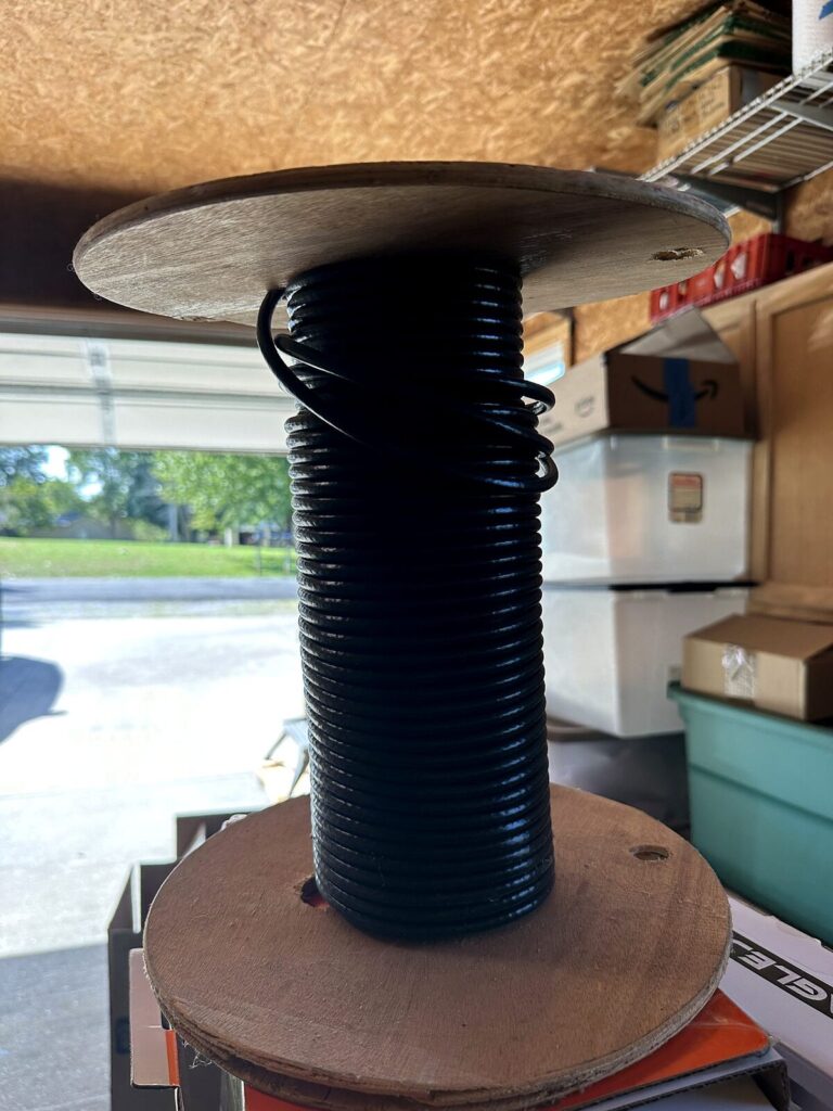 Spool of black cable