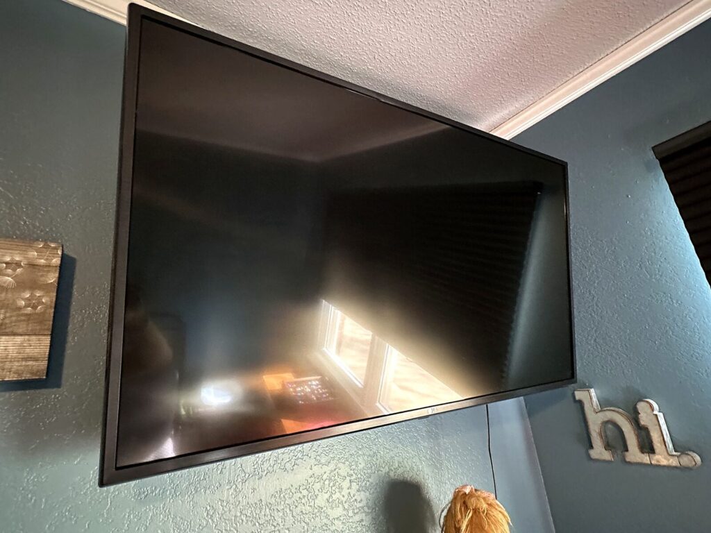 Wall-mounted flat-screen TV