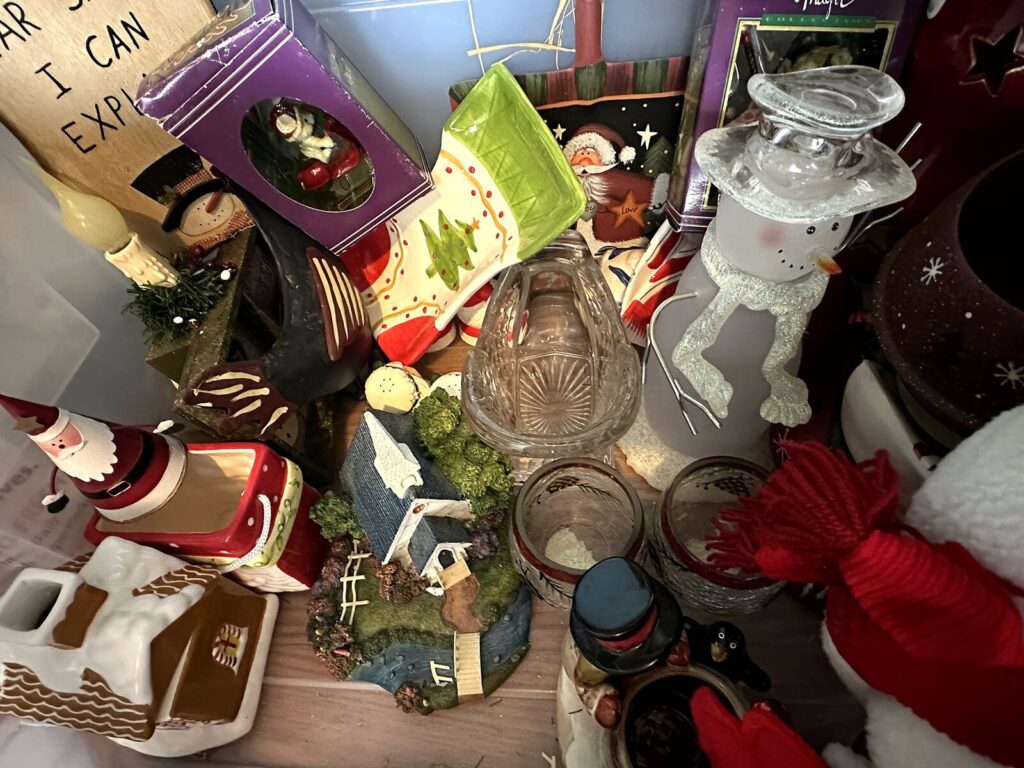 Tote of Christmas decor