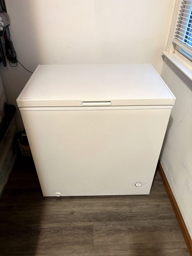 White chest freezer