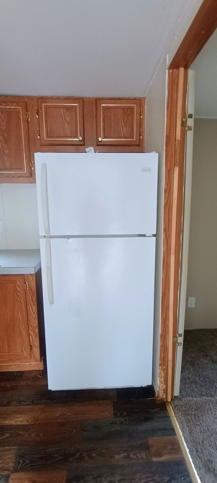 Refrigerator in the Trailer 2 – 1985 manufactured home — personal property, Estate of Thomas E. Senkevech auction, 17014 E. Long Knife Rd., Nevada, MO